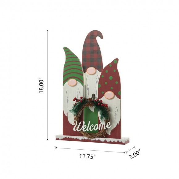 Glitzhome Glitzhome 18"H Wooden Gnome Family Table Decor
