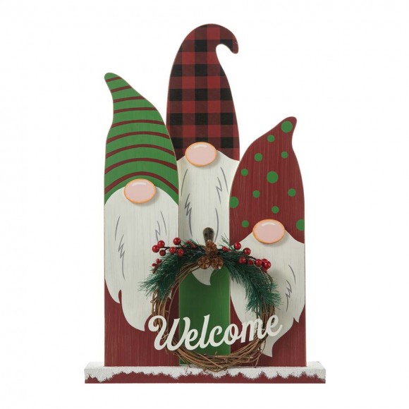 glitzhome Glitzhome 18"H Wooden Gnome Family Table Decor