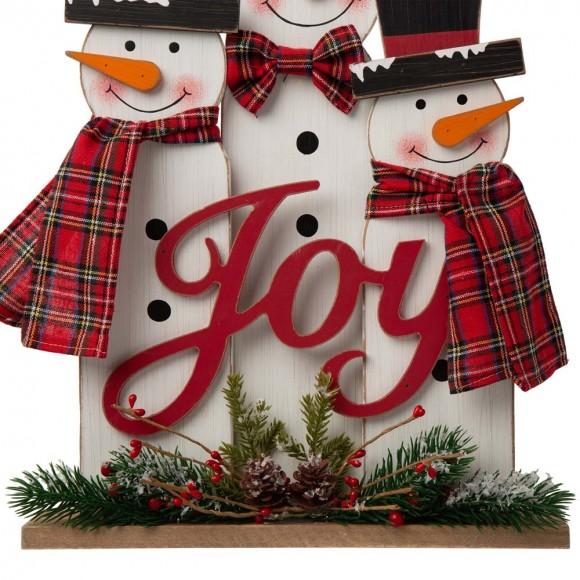 Glitzhome Glitzhome 18"H Wooden Snowman Family Table Or Standing Decor