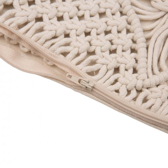 Glitzhome Glitzhome 18"L*18"W Diamond Handmade Cotton Rope Pillow Cover