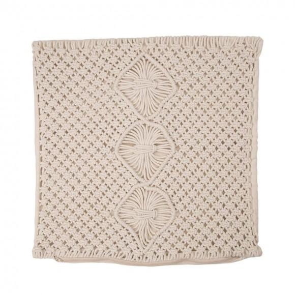glitzhome Glitzhome 18"L*18"W Diamond Handmade Cotton Rope Pillow Cover