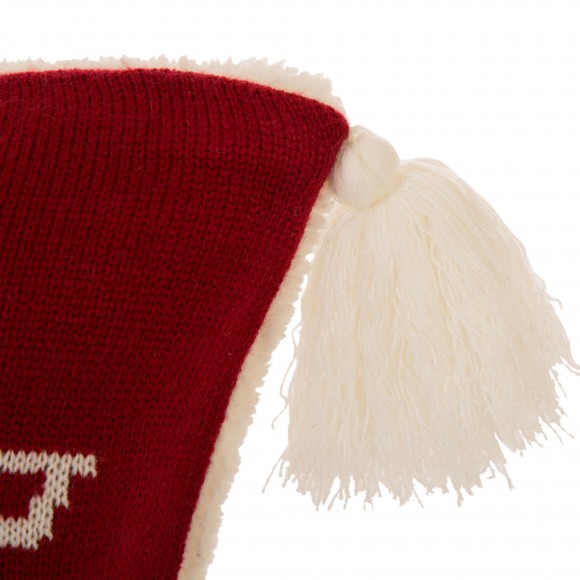 Glitzhome Glitzhome 18"L*18"W Knitted Acrylic Red Pillow Cover With Tassels