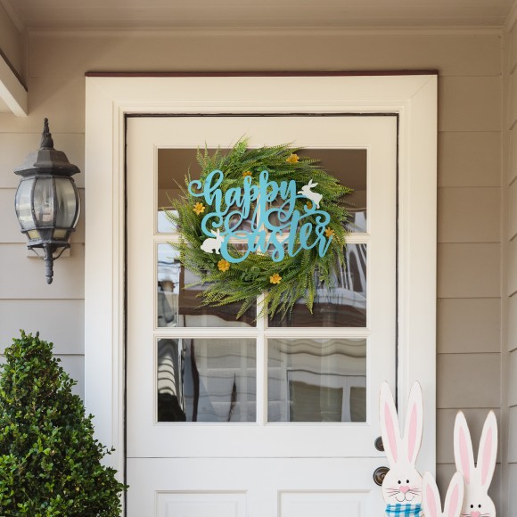 Glitzhome Glitzhome 18"L Easter Metal "Happy Easter" Door Hanger
