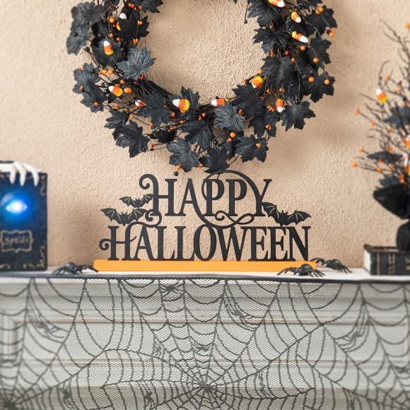 Glitzhome Glitzhome 18"L Halloween Wood & Metal "HAPPY HALLOWEEN" Table Decor