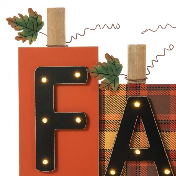 Glitzhome Glitzhome 18"L Lighted Wooden Fall Pumpkins Table Decor