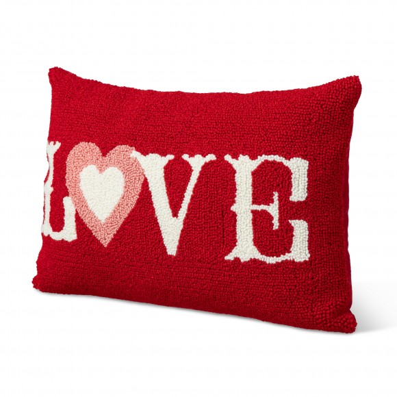 glitzhome Glitzhome 18"L Valentine's Hooked LOVE Pillow