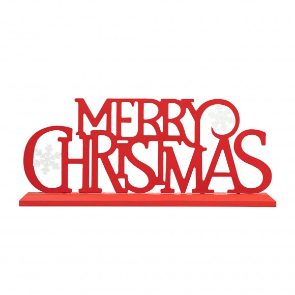 glitzhome Glitzhome 18"L Wood & Metal MERRY CHRISTMAS Table Décor