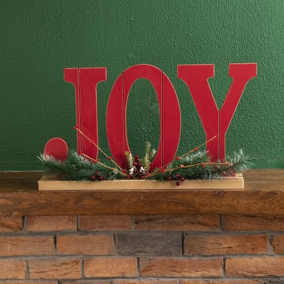Glitzhome Glitzhome 18"L Wooden Christmas JOY Table Decor