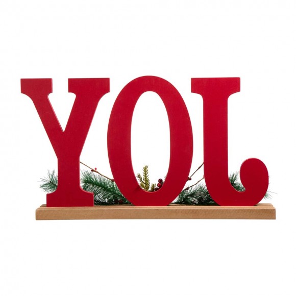 Glitzhome Glitzhome 18"L Wooden Christmas JOY Table Decor