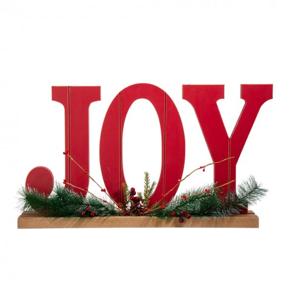 glitzhome Glitzhome 18"L Wooden Christmas JOY Table Decor