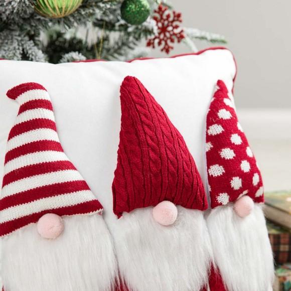 Glitzhome Glitzhome 18" X 18" 3D Heavy Knitted Gnome Pillow