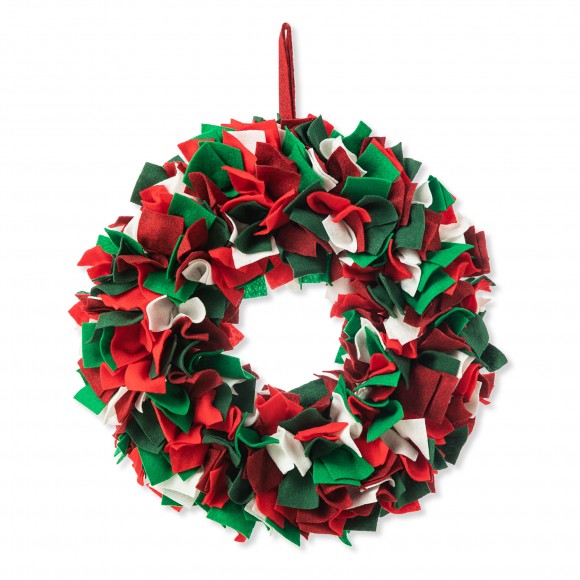 glitzhome Glitzhome 19.25"D Christmas Multi Color Felt Wreath