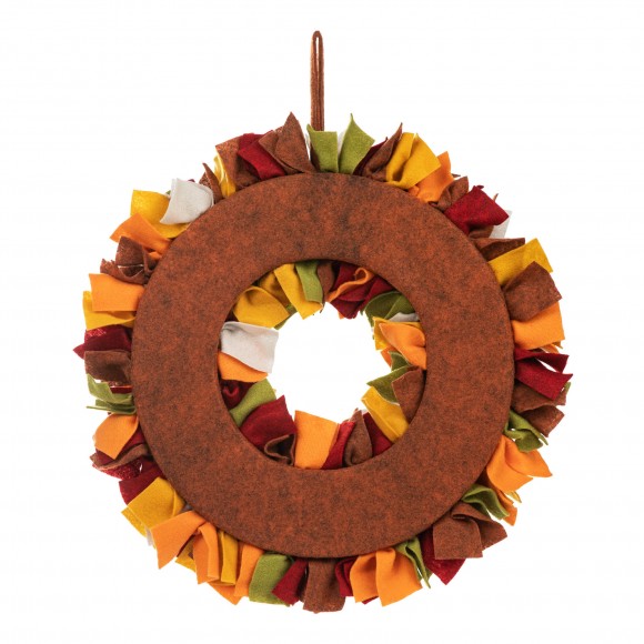 Glitzhome Glitzhome 19.25"D Fall Multi Color Felt Wreath