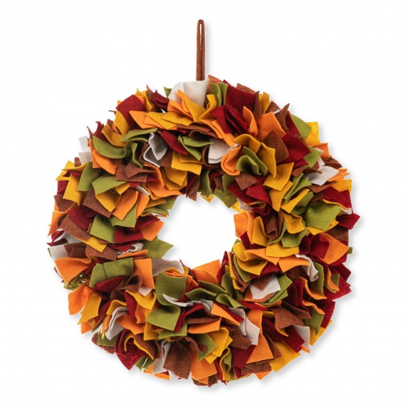 glitzhome Glitzhome 19.25"D Fall Multi Color Felt Wreath