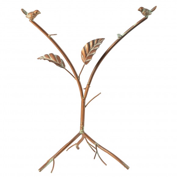 Glitzhome Glitzhome 19.5"H Multifunctional 2-in-1 Metal Faux Copper Patina Finish Birdfeeder(KD)