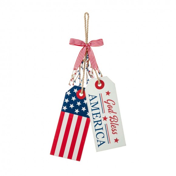 glitzhome Glitzhome 19.5"H Wooden Patriotic/Americana Doorknob Hanging Decor