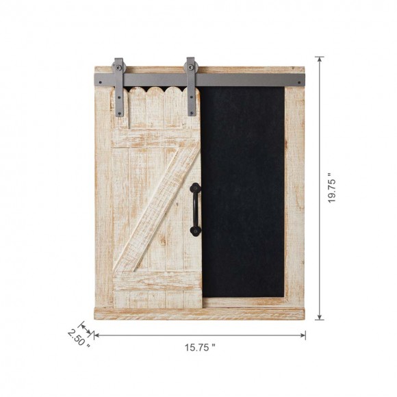 Glitzhome Glitzhome 19.75"H Farmhouse Wooden Chalkboard Barn Door Style Wall Decor
