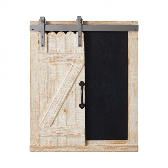 glitzhome Glitzhome 19.75"H Farmhouse Wooden Chalkboard Barn Door Style Wall Decor