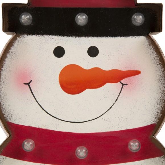 Glitzhome Glitzhome 19.76"H Marquee LED Lighted Snowman Sign Holiday Decoration