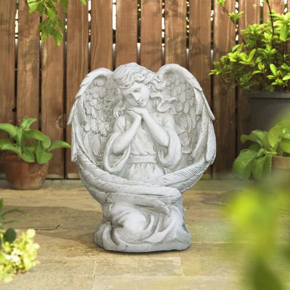 Glitzhome Glitzhome 19''H MgO Kneeling Angel Garden Statue