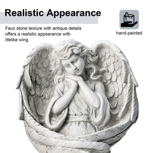 Glitzhome Glitzhome 19''H MgO Kneeling Angel Garden Statue