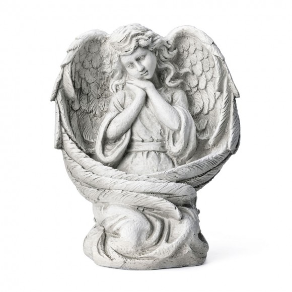 glitzhome Glitzhome 19''H MgO Kneeling Angel Garden Statue