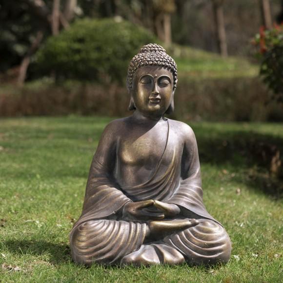 Glitzhome Glitzhome 19"H MGO Meditating Buddha Statue