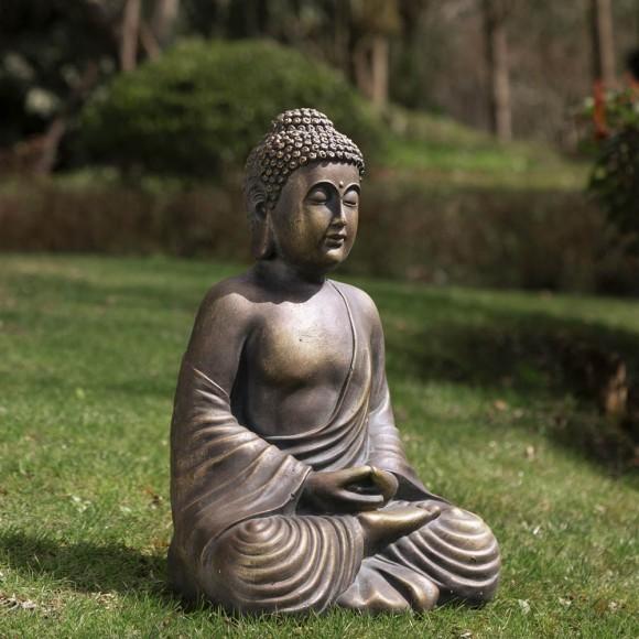 Glitzhome Glitzhome 19"H MGO Meditating Buddha Statue
