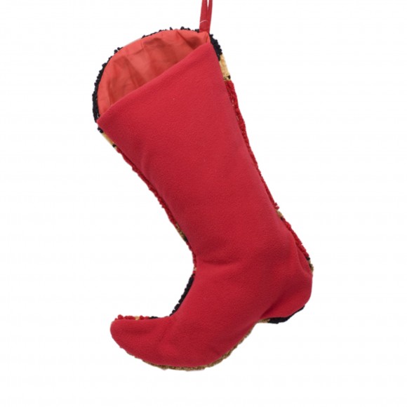 Glitzhome Glitzhome 19" Handmade Hooked Red Boot Christmas Stocking