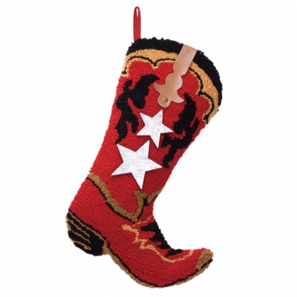 glitzhome Glitzhome 19" Handmade Hooked Red Boot Christmas Stocking