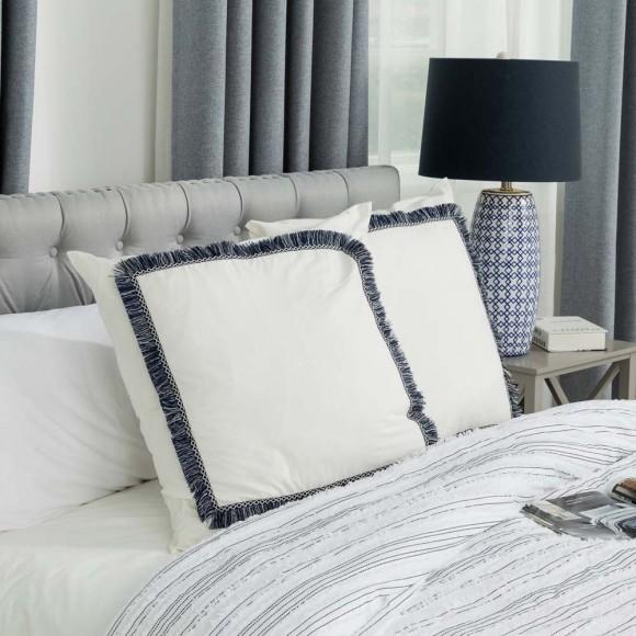 Glitzhome Glitzhome 2 Pack Indigo Dream Cotton Euro Sham Cover