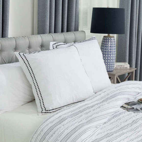 Glitzhome Glitzhome 2 Pack Rhythmic Melody Cotton Euro Sham Cover