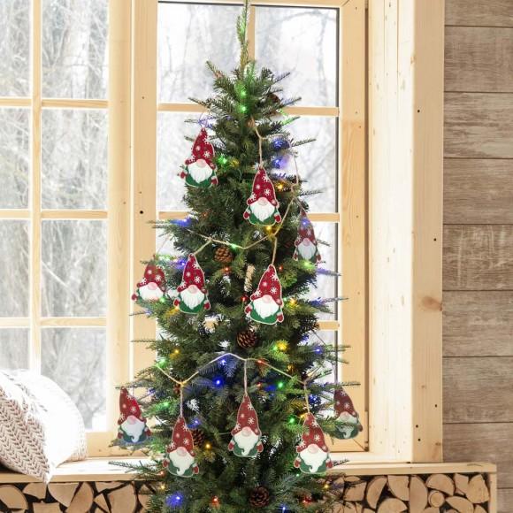 Glitzhome Glitzhome 2 Pk 72"L Metal Christmas Gnome Garland