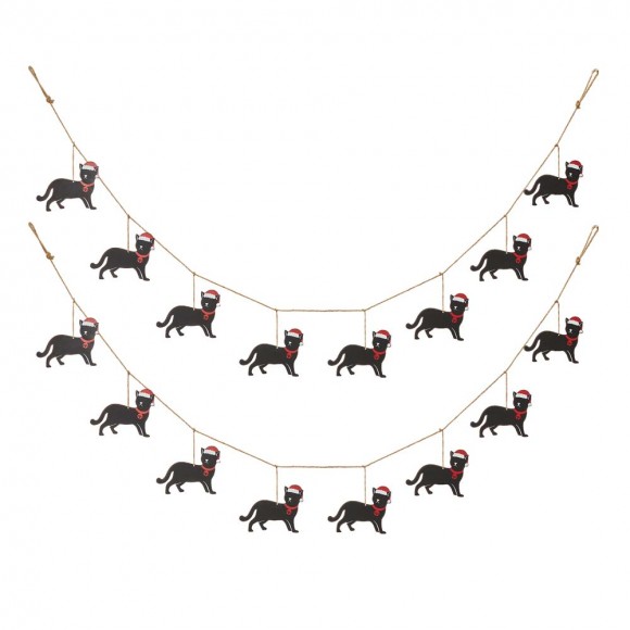 glitzhome Glitzhome 2 pk 72"L Metal Christmas Kitty Garland