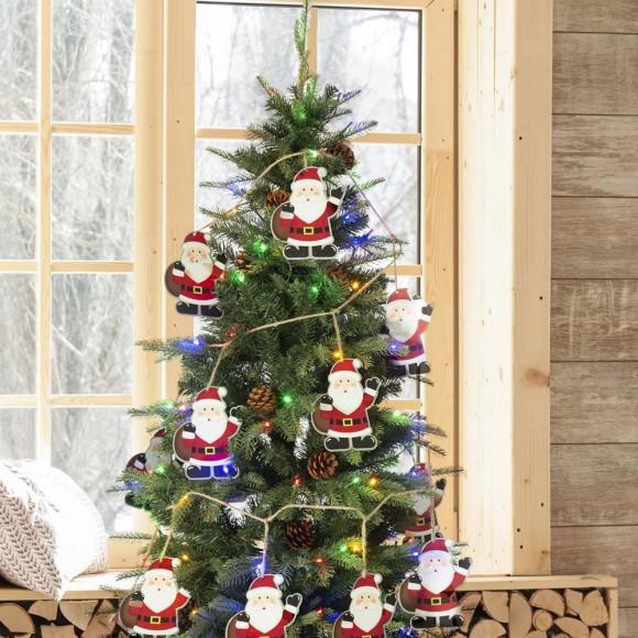Glitzhome Glitzhome 2 Pk 72"L Metal Christmas Santa Garland