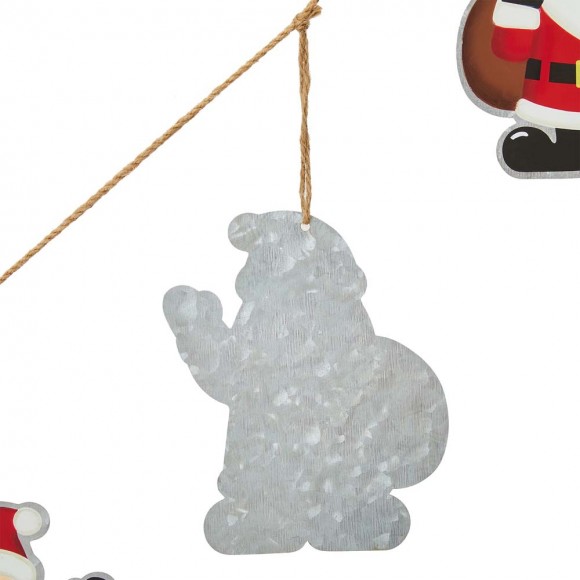 Glitzhome Glitzhome 2 Pk 72"L Metal Christmas Santa Garland