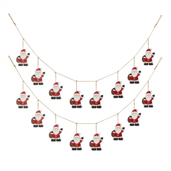 glitzhome Glitzhome 2 pk 72"L Metal Christmas Santa Garland