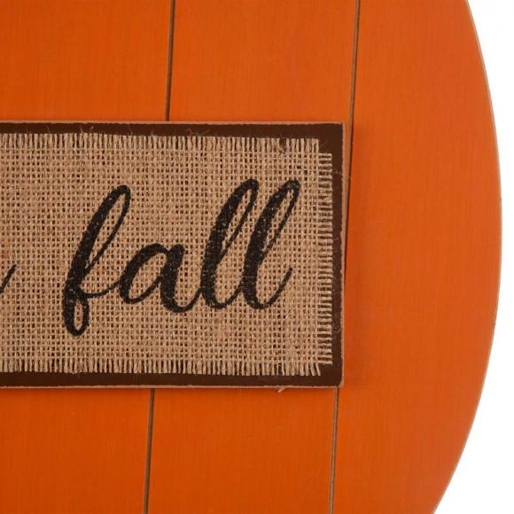 Glitzhome Glitzhome 20.28"H Fall Wooden Pumpkin With Floral Standing / Hanging Decor (Two Function)