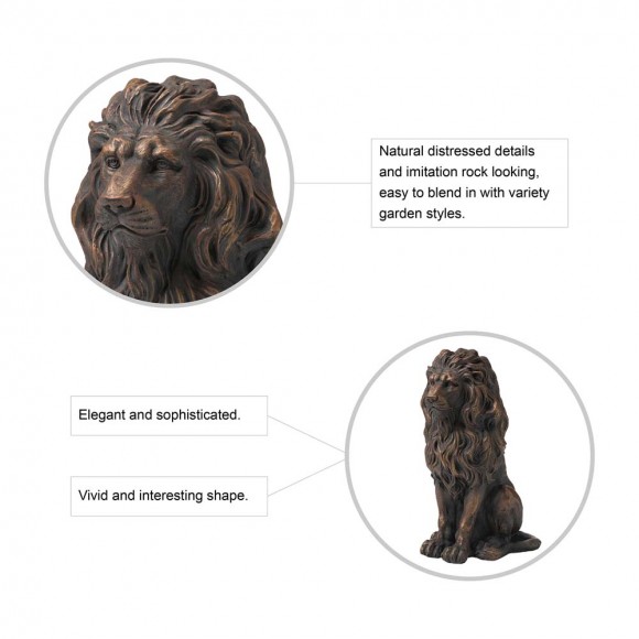 Glitzhome Glitzhome 20.5"H MGO Guardian Standing Lion Statue Set Of 2