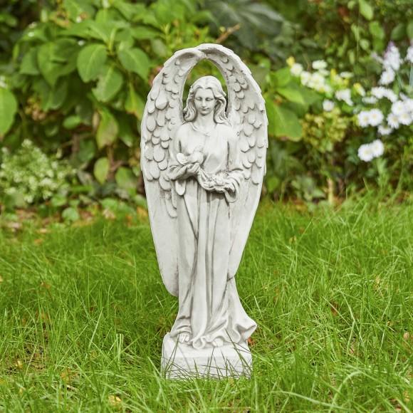 Glitzhome Glitzhome 20.5"H MGO Standing Archangel Garden Statue