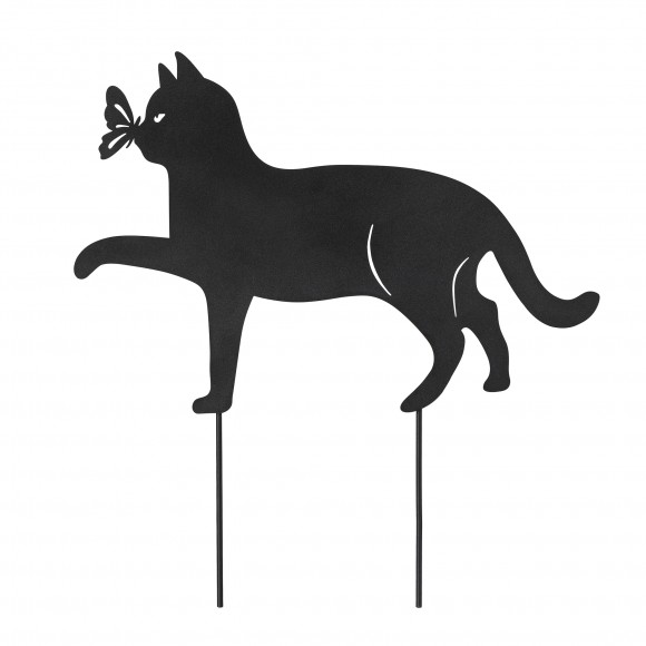 Glitzhome Glitzhome 20.5"H Multi-functional 2-in-1 Set Of 3 Black Metal Cat Silhouette Pick Décor (KD)