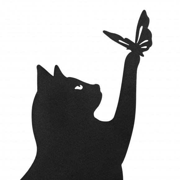 Glitzhome Glitzhome 20.5"H Multi-functional 2-in-1 Set Of 3 Black Metal Cat Silhouette Pick Décor (KD)