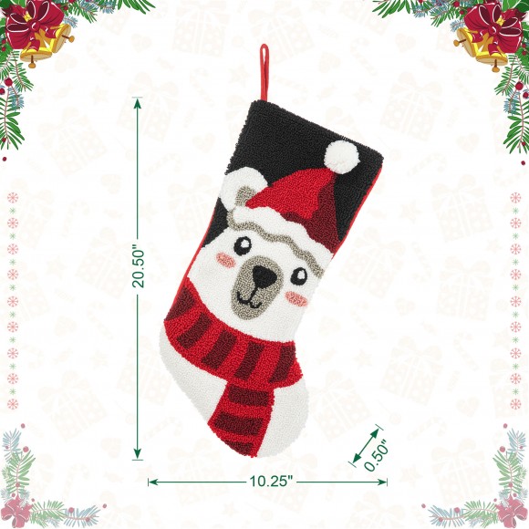 Glitzhome Glitzhome 20.5"L Hooked Stocking Polar Bear