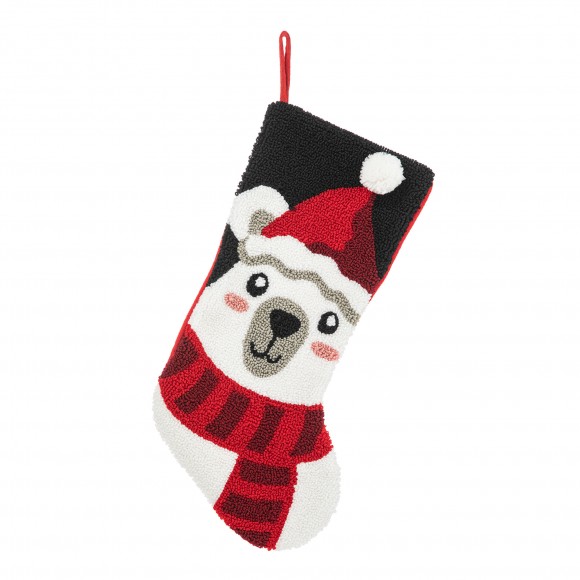 glitzhome Glitzhome 20.5"L Hooked Stocking Polar Bear