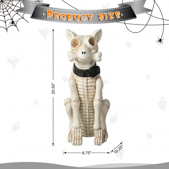 Glitzhome Glitzhome 20.50"H Halloween Lighted MGO Skeleton Dog Porch Decor With Timer