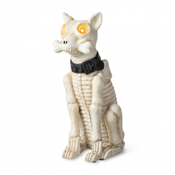glitzhome Glitzhome 20.50"H Halloween Lighted MGO Skeleton Dog Porch Decor with Timer