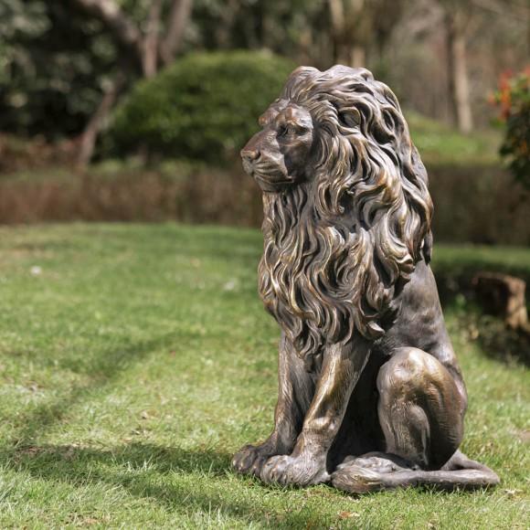 Glitzhome Glitzhome 20.75"H MGO Guardian Sitting Lion Statue