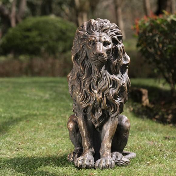 Glitzhome Glitzhome 20.75"H MGO Guardian Sitting Lion Statue