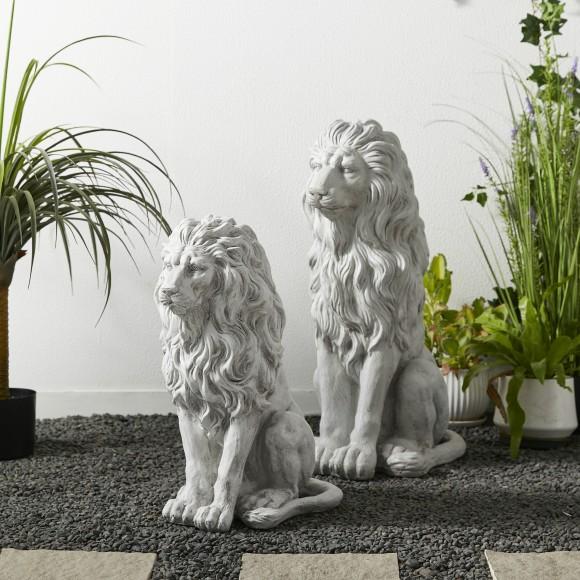 Glitzhome Glitzhome 20.75"H MGO White Guardian Sitting Statue