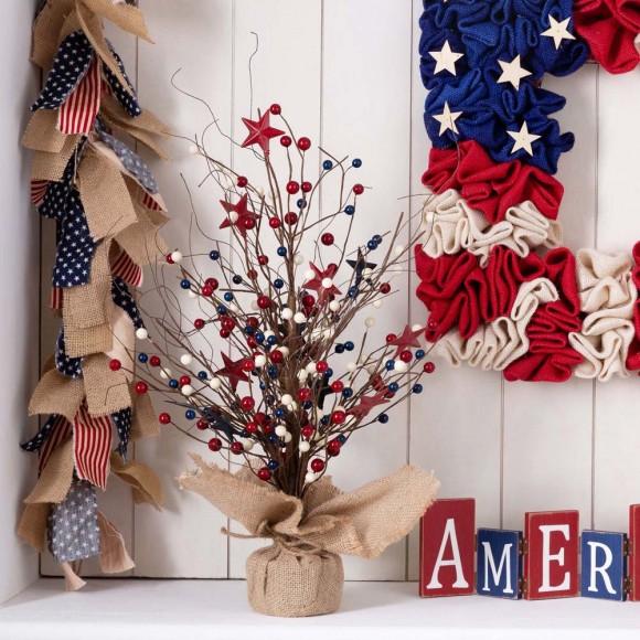 Glitzhome Glitzhome 20"H Americana Berry Table Tree